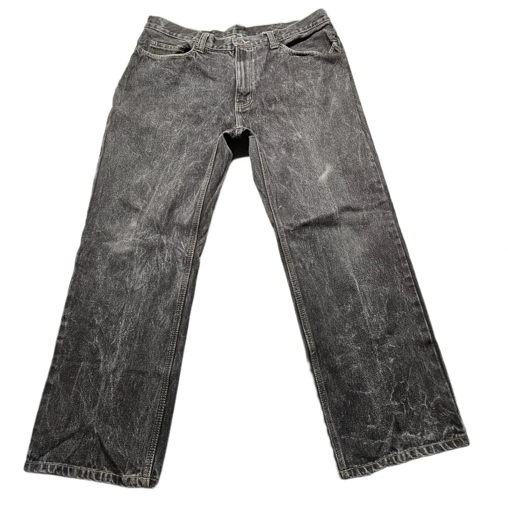 Faded Glory Jeans Mens 40x32‎ Gray Denim Relaxed Fit Straight Leg Streetwear